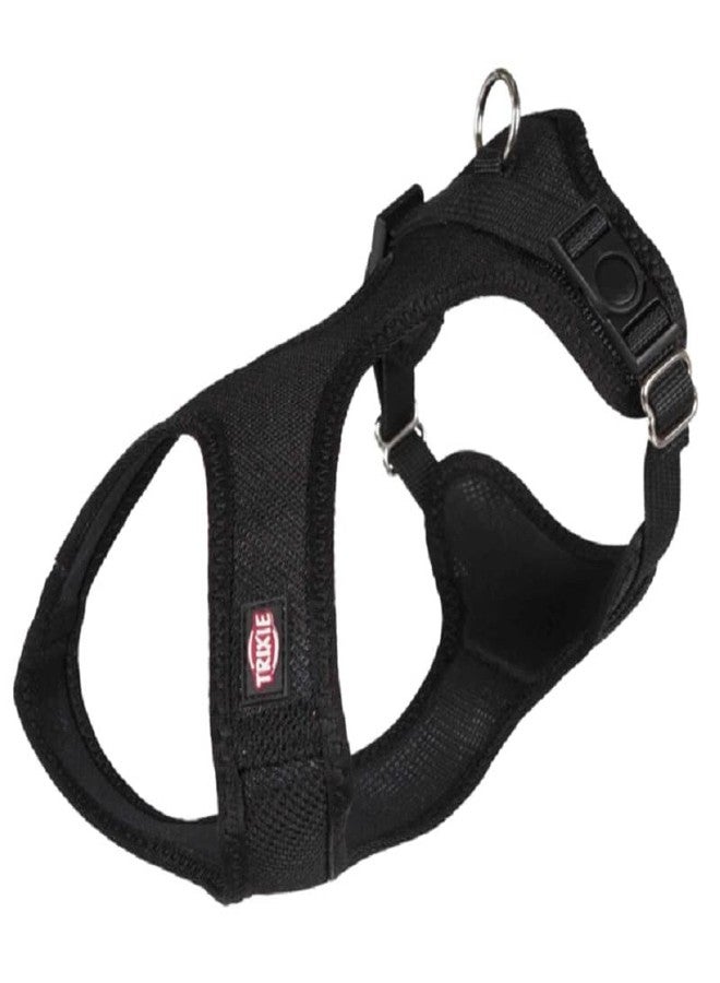 Trixie Premium Touring Harness for Dogs Made with Fleece Padding, Adjustable, and Lightweight Strong D-Ring Keeps The Harness and Leash in Place -XS-S, 30-45cm/15mm, Black